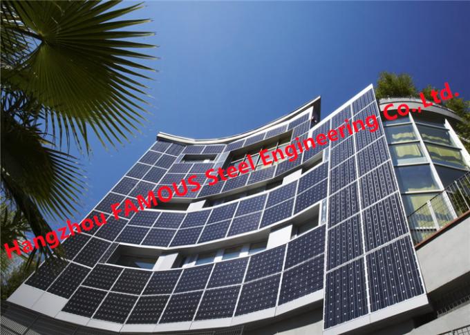Zasilany energią słoneczną szklany system kurtynowy BIPV Zintegrowany system modułów fotowoltaicznych 0